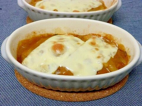 ベビーホタテとエリンギと高野豆腐のカレーチーズ焼き